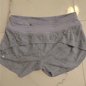Light purple grayish lululemon speed up 4inch shorts